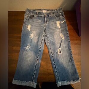 Maurices Light Blue Distressed Skinny Jeans